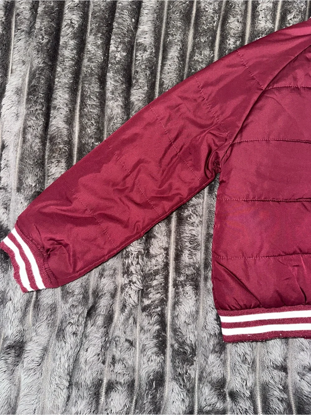 Children’s Place Toddler Burgundy Quilted Bomber Jacket